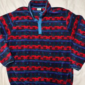 L.L. Bean Multicolor Fleece Pullover Aztec fair isle M/L?